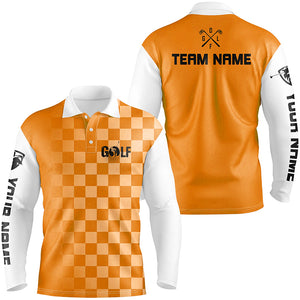 Mens golf polos shirts custom name funny golf shirts for men, golfing gifts | Orange NQS5512