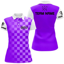 Load image into Gallery viewer, Womens golf polos shirts custom funny ladies golf shirts, women golf clothes | Purple NQS5513