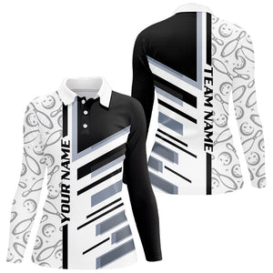 Black and White Camo Bowling shirts for Women custom Bowling Team Uniforms Jerseys NQS8763