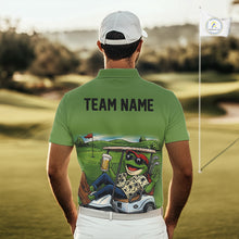 Load image into Gallery viewer, Funny Green frog Mens Golf polo shirts Custom golf outfit for men, personalized golf gifts NQS11300