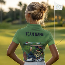 Load image into Gallery viewer, Funny Green frog Women's Golf polo shirts Custom golf outfit for ladies, personalized golf gifts NQS11300