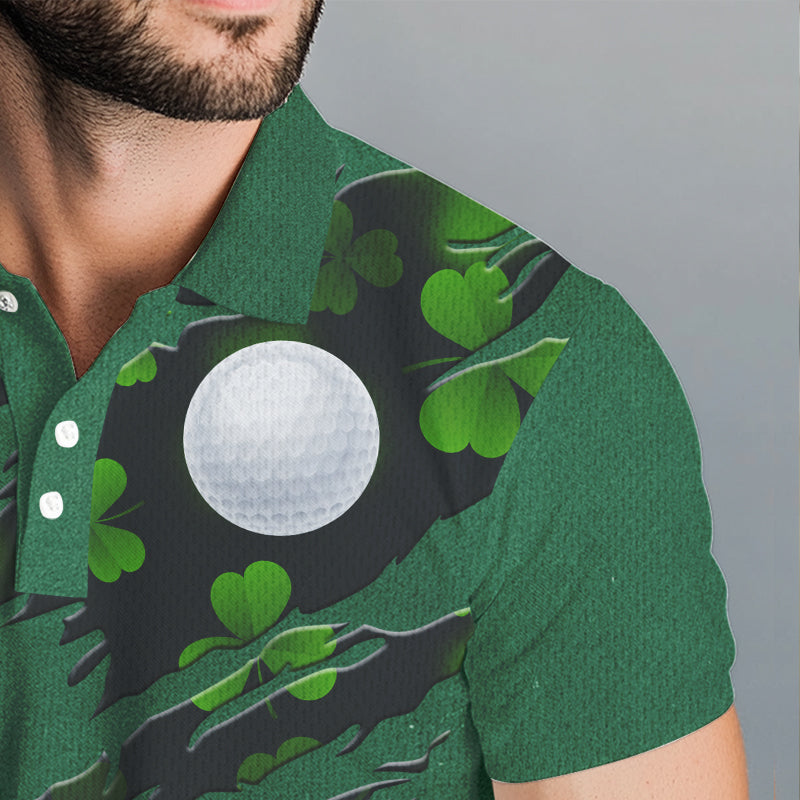 American Flag St Patrick Day Custom Men golf polo shirts, personalized golf jerseys for team | Green NQS9588