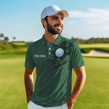 Load image into Gallery viewer, American Flag St Patrick Day Custom Men golf polo shirts, personalized golf jerseys for team | Green NQS9588