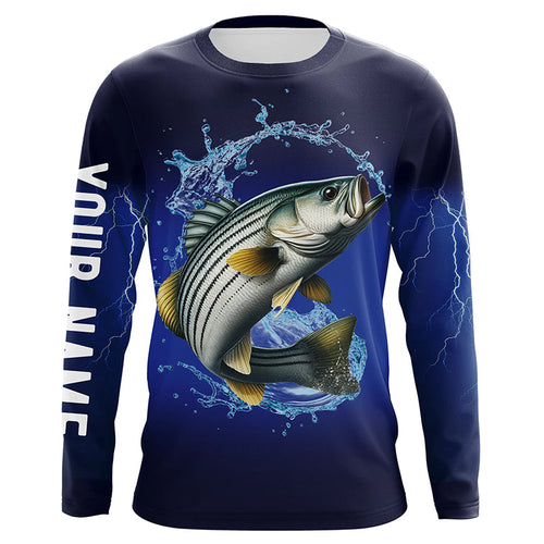 Striped Bass Fishing blue lightning fishing shirts Customized striper fishing jerseys NQS299