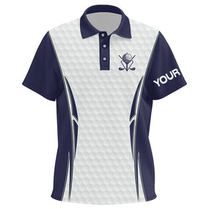 Blue Navy and White golf ball Kid golf polo shirts custom golf clothing for Kid, golf gifts for Kid NQS7871