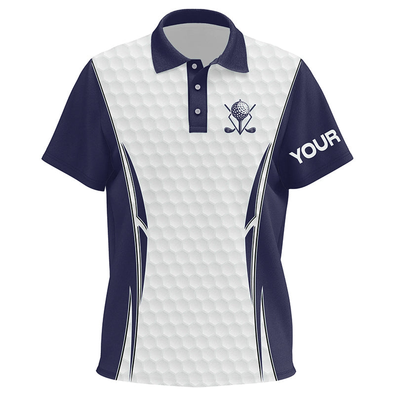 Blue Navy and White golf ball Kid golf polo shirts custom golf clothing for Kid, golf gifts for Kid NQS7871