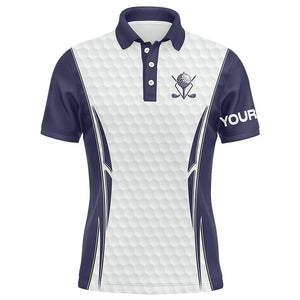 Blue Navy and White golf ball Mens golf polo shirts custom golf outfits men, golf gifts for men NQS7871