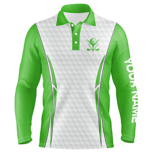 Green and White golf ball Mens golf polo shirts custom golf outfits men, golf gifts for men NQS7872