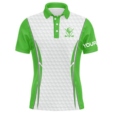 Load image into Gallery viewer, Green and White golf ball Mens golf polo shirts custom golf outfits men, golf gifts for men NQS7872