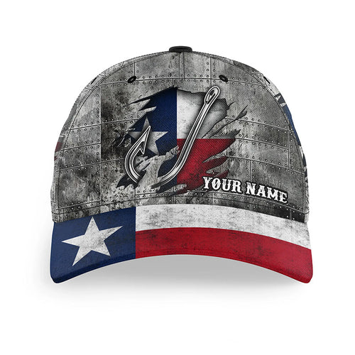 Texas flag fish hook fishing camo Custom fishing hat Unisex Fishing Baseball Angler flag hat cap NQS8525