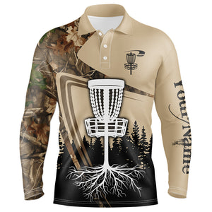 Disc golf polo shirt for men custom camouflage disc golf basket, frisbee golf jerseys NQS8532