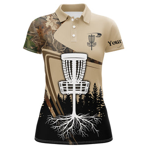 Disc golf polo shirt for Women custom camouflage disc golf basket, frisbee golf jerseys NQS8532