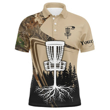 Load image into Gallery viewer, Disc golf polo shirt for men custom camouflage disc golf basket, frisbee golf jerseys NQS8532