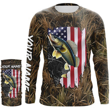 Load image into Gallery viewer, Custom American Walleye fishing camo shirts for men Performance Long Sleeve fishing shirt NQS1032