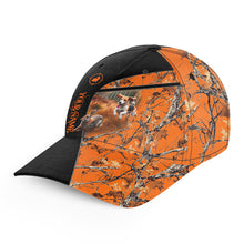 Load image into Gallery viewer, Rabbit hunting with Beagle 3D orange camo Custom hunting hat Unisex hunting Baseball hat NQS2685