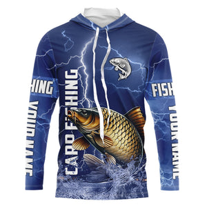 Carp Fishing blue lightning jerseys custom performance Long Sleeve tournament fishing shirts NQS9235