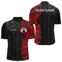 Load image into Gallery viewer, Black and Red Tribal pattern Mens Bowling Shirts Custom Bowling outfit men Team bowling league jersey NQS9738