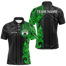 Load image into Gallery viewer, Black and Green Tribal pattern Mens Bowling Shirts Custom Bowling outfit men Team bowling league jersey NQS9739