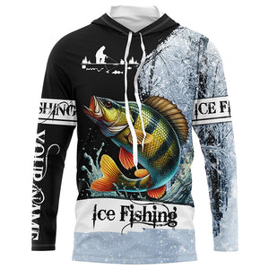 Yellow Perch Ice Fishing custom name 3D All Over Printed Shirts For Fisherman NQS302