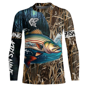 Striped Bass Fishing Customize Name 3D All Over Printed Shirts, Personalized Fishing Gift NQS308