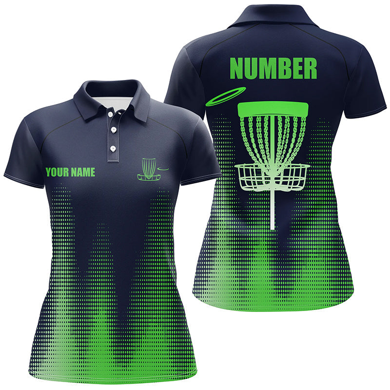 Green gradient Women Disc golf polo shirts custom team disc golf jerseys, disc golf clothes NQS8095