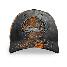 Load image into Gallery viewer, Rabbit hunting orange camo Custom hunting hat, Rabbit hat Unisex Hunting Baseball hat NQS9002