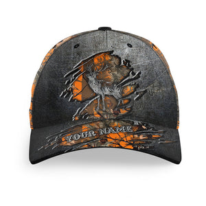 Elk hunting orange camo Custom hunting hat, Elk hat Unisex Hunting Baseball hat NQS9003