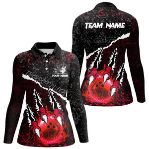 Red Flame Bowling Ball Black Camo Bowling shirts for Women custom Team bowling League jerseys NQS9005