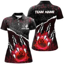 Load image into Gallery viewer, Red Flame Bowling Ball Black Camo Bowling shirts for Women custom Team bowling League jerseys NQS9005