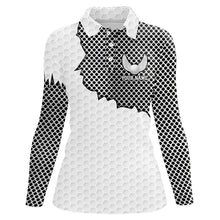 Load image into Gallery viewer, White golf ball pattern metal Womens golf polos shirts custom cool polo shirts for ladies NQS9251