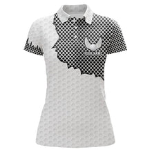 Load image into Gallery viewer, White golf ball pattern metal Womens golf polos shirts custom cool polo shirts for ladies NQS9251