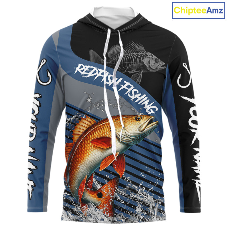 Redfish fishing Custom UV protection fishing long sleeve shirt, Redfish Fishing jerseys | Blue NQS11310