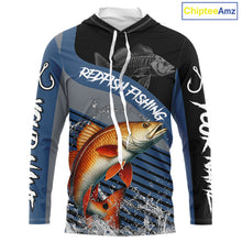 Load image into Gallery viewer, Redfish fishing Custom UV protection fishing long sleeve shirt, Redfish Fishing jerseys | Blue NQS11310
