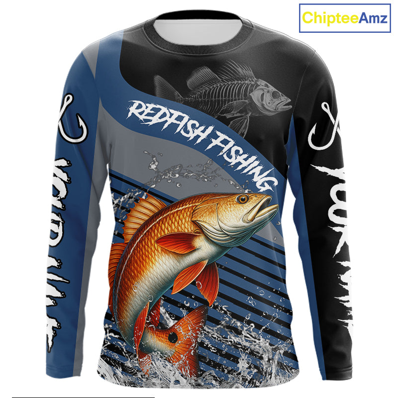 Redfish fishing Custom UV protection fishing long sleeve shirt, Redfish Fishing jerseys | Blue NQS11310