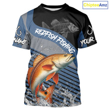Load image into Gallery viewer, Redfish fishing Custom UV protection fishing long sleeve shirt, Redfish Fishing jerseys | Blue NQS11310