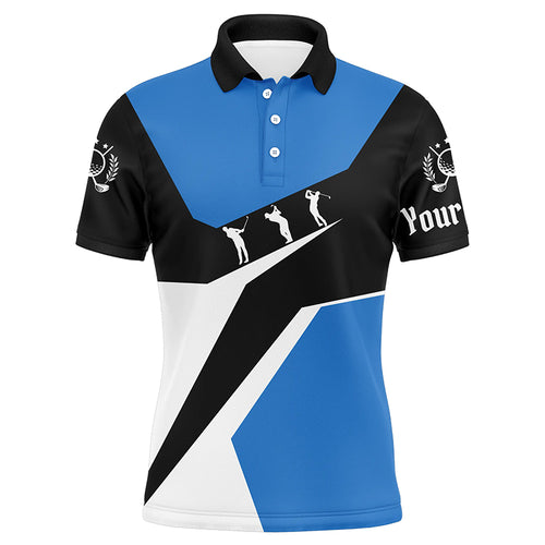 Blue, white and black Mens golf polo shirts custom golf sport team polo shirts, best mens golf wear NQS6209