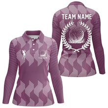 Load image into Gallery viewer, Womens golf polo shirts custom purple camo golf tops for ladies, golf gifts for team NQS8334