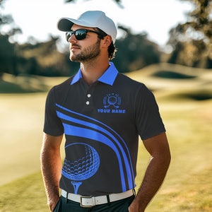 Personalized polo golf shirts for men custom black and blue mens golf shirts team golf jersey NQS9430