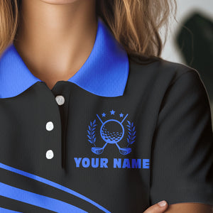 Personalized polo golf shirts for women custom black and blue Womens golf shirts team golf jersey NQS9430