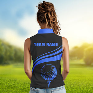 Personalized sleeveless polo golf shirts for women custom black and blue golf shirts team golf jersey NQS9430
