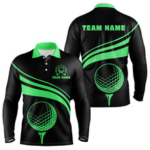 Load image into Gallery viewer, Personalized polo golf shirts for men custom black and green mens golf shirts team golf jersey NQS9431