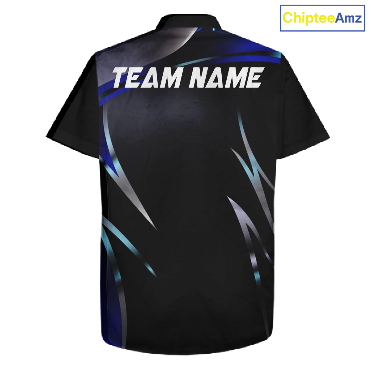 Black and blue Bowling Hawaiian Shirt Custom Team bowling button up shirts with flames NQS11531