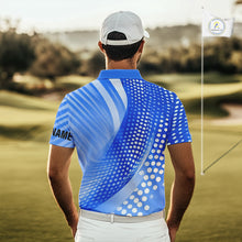Load image into Gallery viewer, Blue Mens golf polo shirts custom team golf tops for men, personalized golf gifts NQS11533