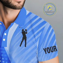 Load image into Gallery viewer, Blue Mens golf polo shirts custom team golf tops for men, personalized golf gifts NQS11533