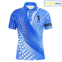Load image into Gallery viewer, Blue Mens golf polo shirts custom team golf tops for men, personalized golf gifts NQS11533
