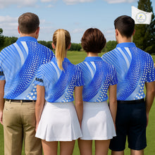 Load image into Gallery viewer, Blue Mens golf polo shirts custom team golf tops for men, personalized golf gifts NQS11533