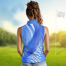 Load image into Gallery viewer, Blue Womens sleeveless shirts custom team golf tops for ladies, personalized golf gifts NQS11533