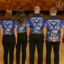 Load image into Gallery viewer, Custom Blue Lightning Thunder Eagle Bowling team shirts For Men, cool Bowling jersey gift for bowlers NQS11537