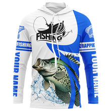 Load image into Gallery viewer, Crappie fishing Custom Name sun protection long sleeve fishing shirts, Crappie fishing jerseys | Blue NQS5032