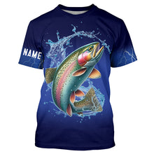 Load image into Gallery viewer, Rainbow Trout Fishing blue lightning 3D All Over printed Customized Name Fishing apparel NQS313